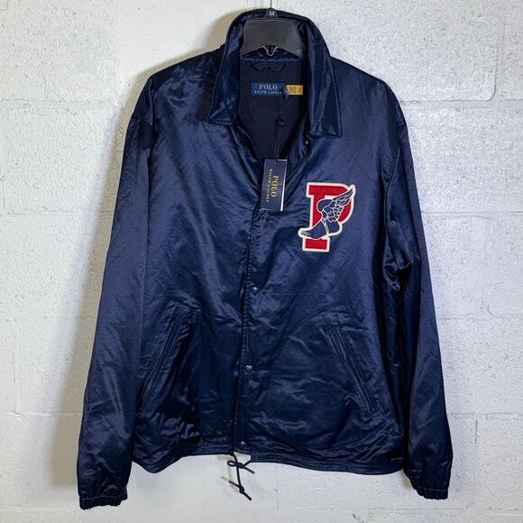 Polo Ralph Lauren P-Wing Sateen Coach's Jacket, Newport Navy XL $498 - Picture 1 of 13